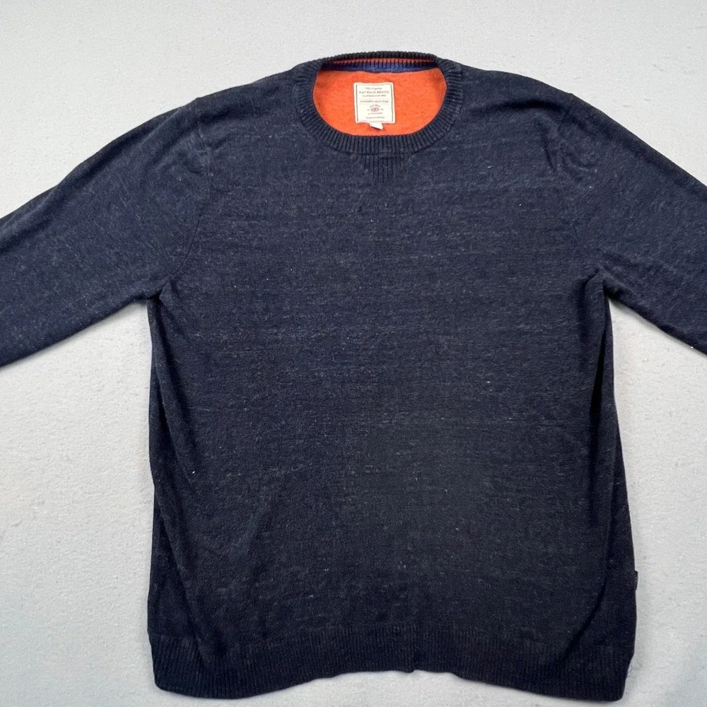 Fat Face Sweater Mens XL Navy Marl Crew Neck Pullover Lightweight Casual Soft